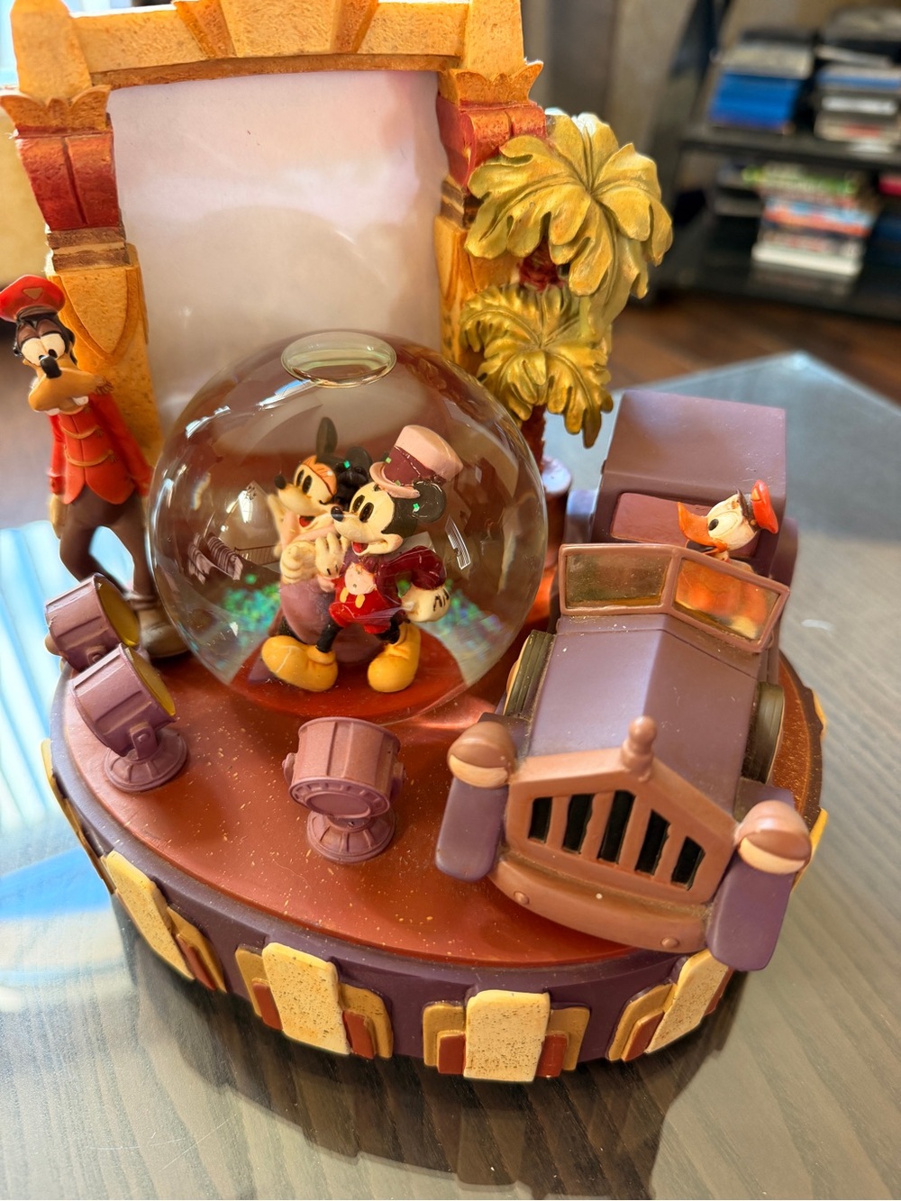 Disney Purple and Gold Mickey & Minnie Snow Globe Music Box